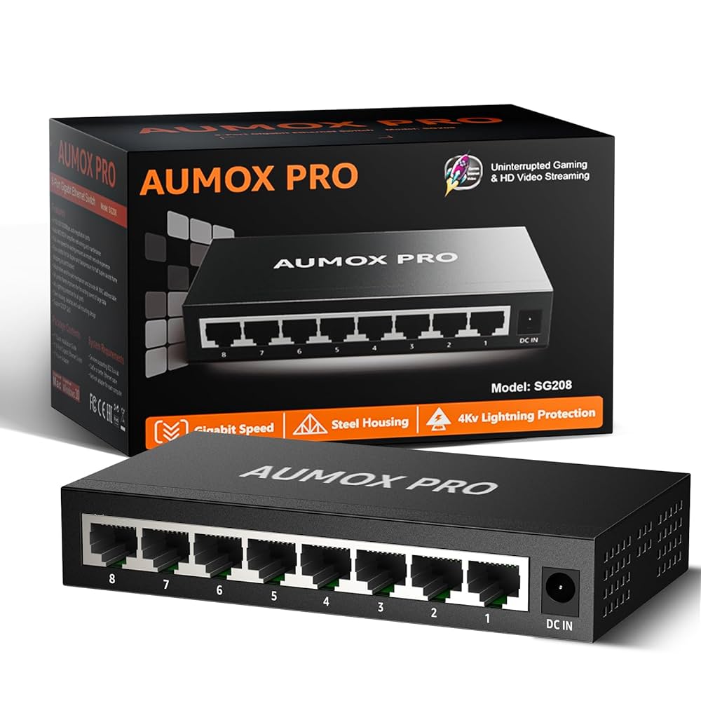 Amazon.com: 8 Port Gigabit Unmanaged Ethernet Switch, AUMOX